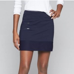 Athleta High Rise Tee Time Skort With Zipper Pocket w Mesh Size XS Navy Blue EUC
